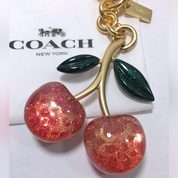 Coach Cherry Keychain Bag Charm NWT - Picture 2 of 6